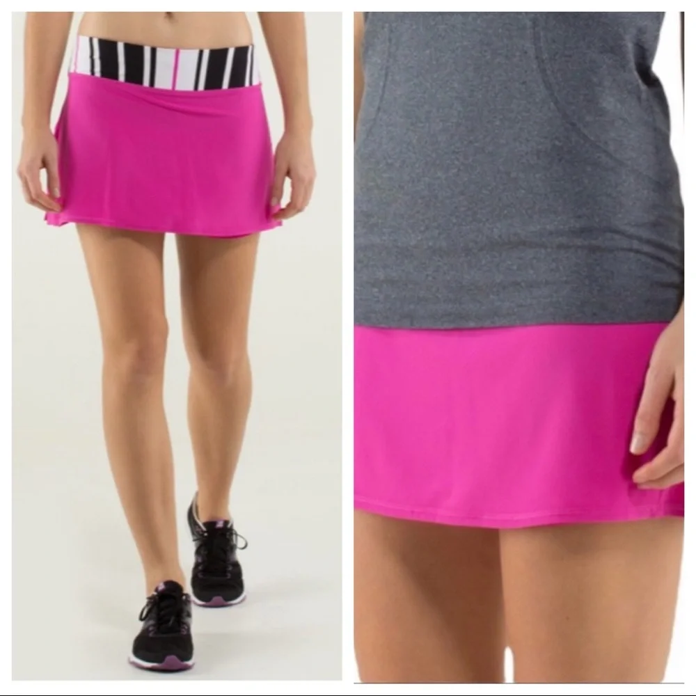 Lululemon Run Pace Setter Skirt Paris Perfection Traverse Stripe